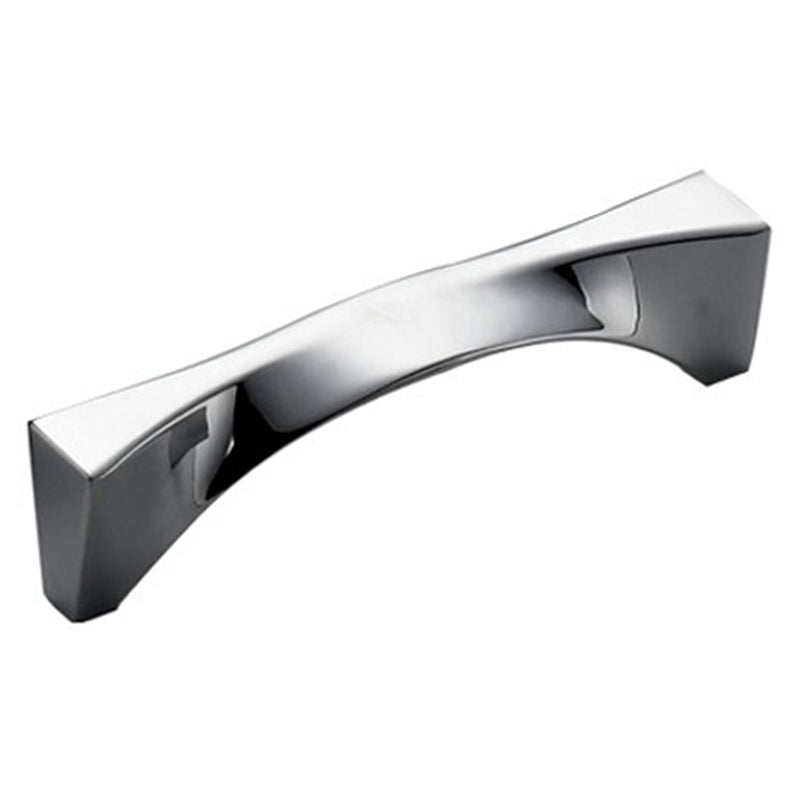 Non-traditional Creative Shaped Maryhill Kitchen Cabinet Handle Pull - Polished Chrome 96mm