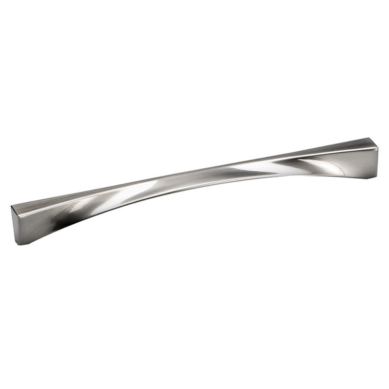 Non-traditional Creative Shaped Maryhill Kitchen Cabinet Handle Pull - Brushed Nickel 256mm