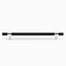Blainville Cabinet Hardware - Matte Black mixed Polished Chrome Hexagon Design Door Handle 192mm Lengths