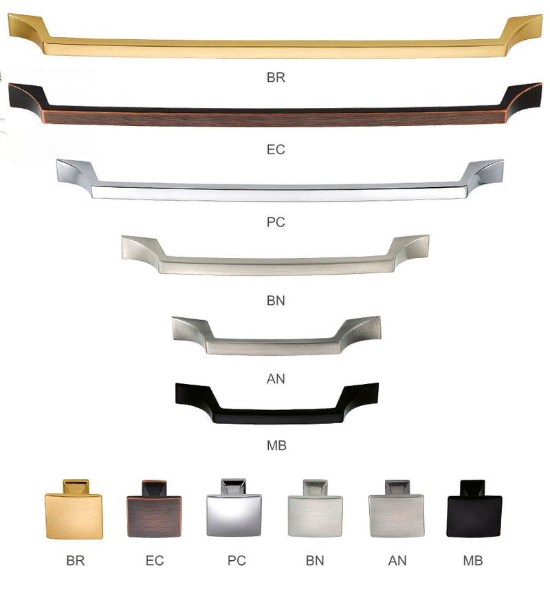 Aurora Luxury designer Cabinet Hardware, Handles, Knobs and Pulls in different color