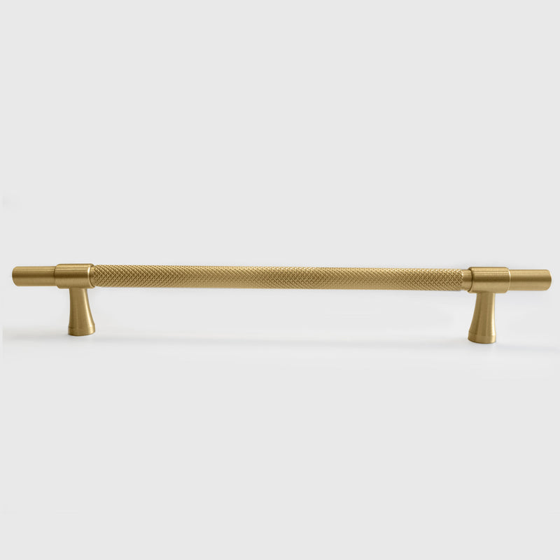 Classy Riverdale Brass Textured and Knurled Cabinet Handle Pull in Brushed Brass Gold 192mm