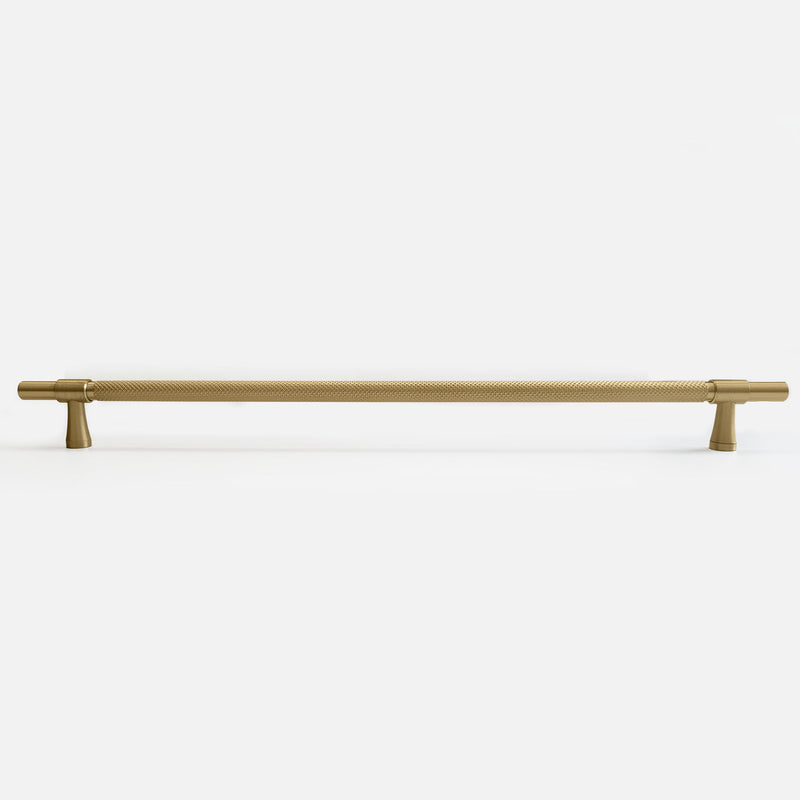 Classy Riverdale Brass Textured and Knurled Appliance Pull in Brushed Brass Gold 18 inches