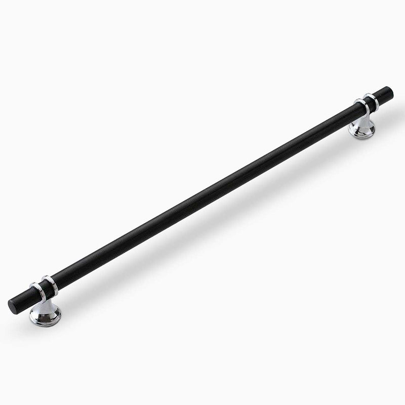 Cambridge Luxury Cabinet Hardware - Matte Black mixed Polished Chrome Cabinet Pull 320mm Lengths