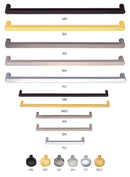 All Sizes of Pomelli Design Cliffside Drawer Pull and knob