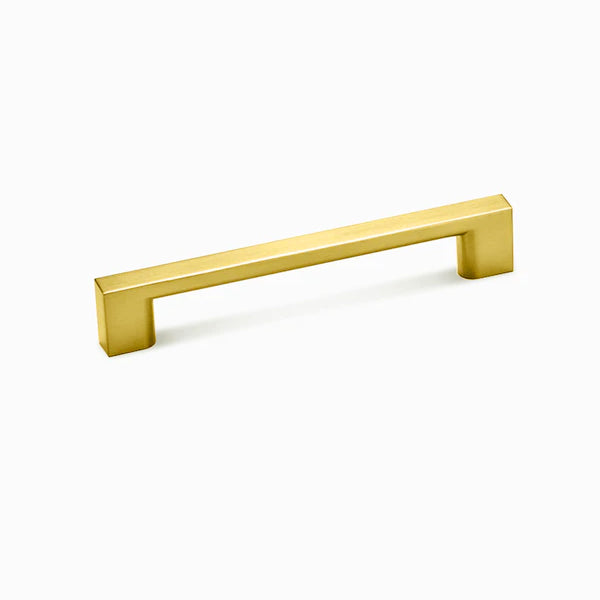 Byron Design Cabinet Hardware - Brushed Brass Door Handle 128mm Lengths