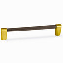 Forever Modern Kitchen Hardware - Brushed Brass and Black Stainless Steel Knurled Cabinet Handle 128mm