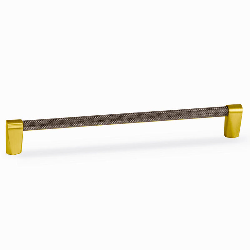Forever Modern Kitchen Hardware - Brushed Brass and Black Stainless Steel Knurled Cabinet Handle 320mm