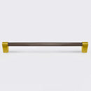 Forever Modern Kitchen Hardware - Brushed Brass and Black Stainless Steel Knurled Appliance Pull 18 inches