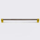 Forever Modern Kitchen Hardware - Brushed Brass and Black Stainless Steel Knurled Appliance Pull 30 inches