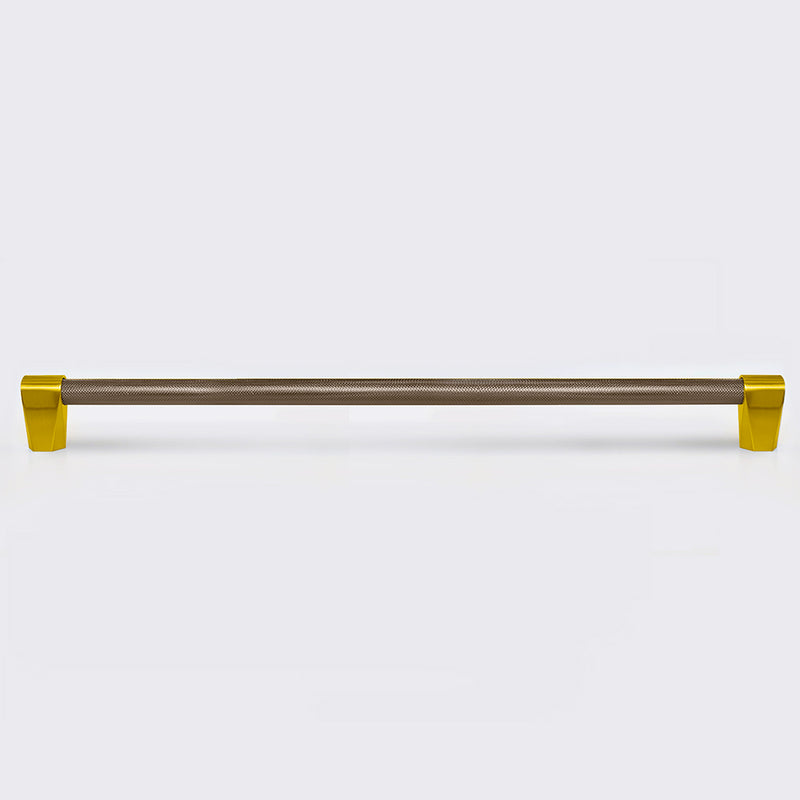 Forever Modern Kitchen Hardware - Brushed Black Stainless Steel with Brass Appliance Pull 30 inches