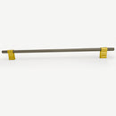 Knurled Modern Lena Textured Cabinet Handle Pull - Brushed Black Stainless Steel mixed Brushed Brass 320mm