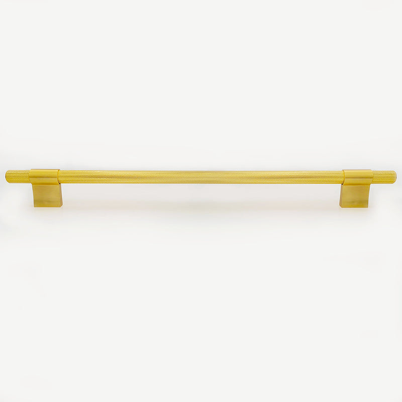 Knurled Modern Lena Textured Kitchen Cabinet Handle Pull - Brushed Brass Gold 320mm