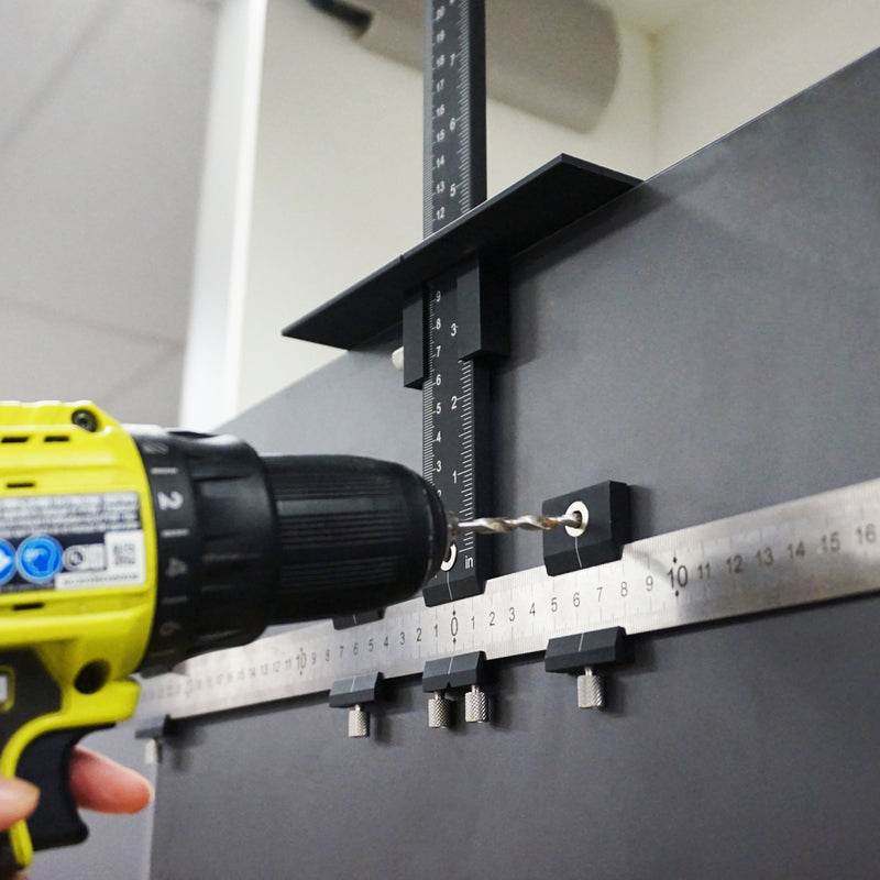Drilling with Cabinet Handle Installation Jig