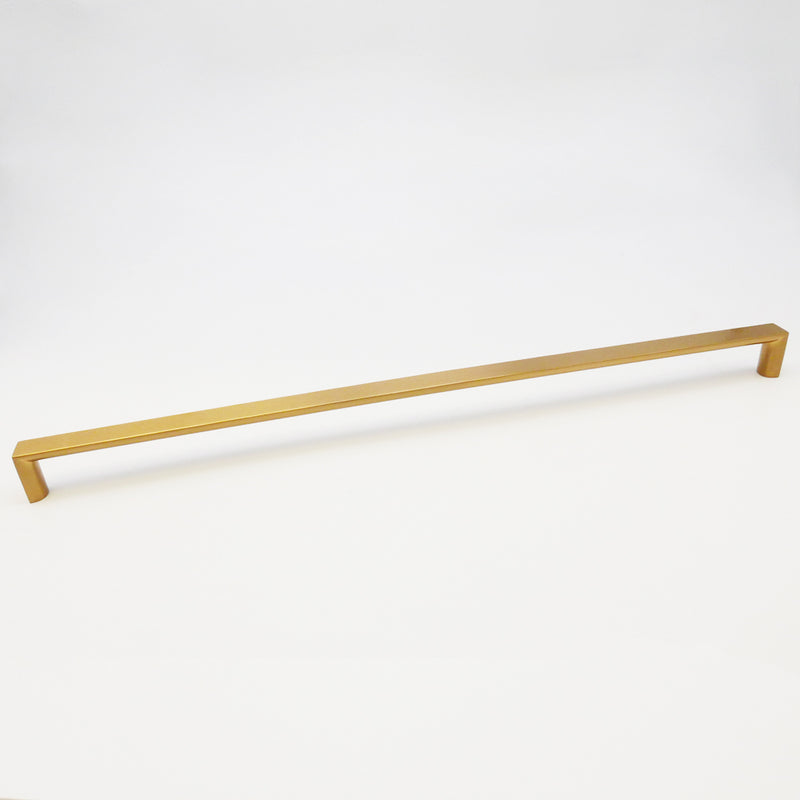 Modern Newton Brushed Brass Gold Kitchen Drawer Long Handle Pull 384mm