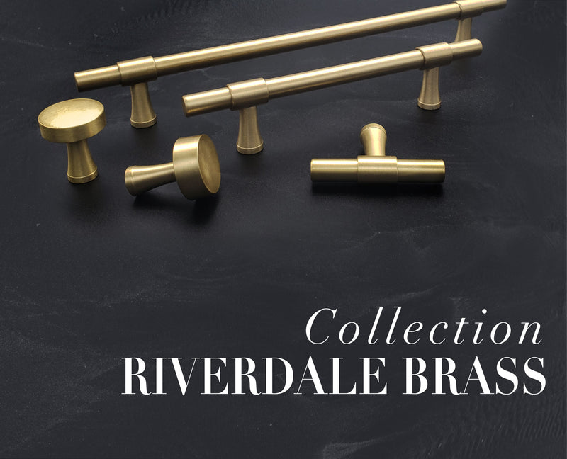Pomelli Designs Riverdale Brass Collection - Canada Kitchen Cabinet Pull and Knob 