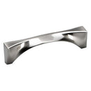 Non-traditional Creative Shaped Maryhill Kitchen Cabinet Handle Pull - Brushed Nickel 96mm