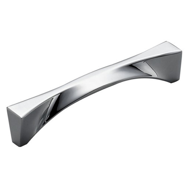 Non-traditional Creative Shaped Maryhill Kitchen Cabinet Handle Pull - Polished Chrome 128mm