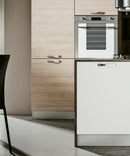 Preston Polished Chrome Kitchen Handle Pull Mounted on Wooden Cabinet