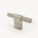 Knurled Modern Lena Brushed Nickel Textured Kitchen Cabinet T Knob 
