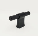 Knurled Modern Lena Textured Kitchen Cabinet T Knob - Matte Black
