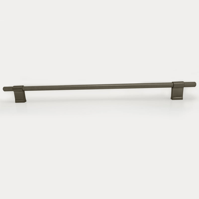 Knurled Modern Lena Textured Kitchen Cabinet Handle Pull - Brushed Black Stainless Steel 320mm