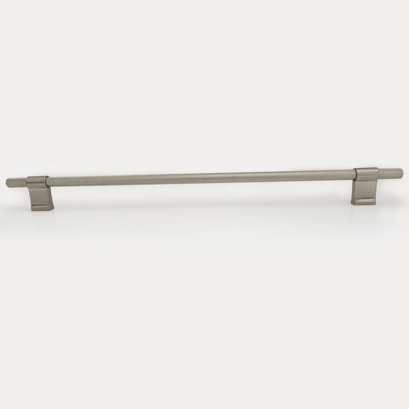 Knurled Modern Lena Textured Kitchen Cabinet Handle Pull - Brushed Nickel 320mm