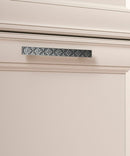 Stone Textured Square MESA Kitchen Handle Pull Mounted on Cream White Kitchen Cabinet