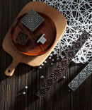 Display of Stone Textured Square MESA Cabinet Handles and Knobs