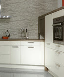 Hammered Rockway Drawer Handle Pull Mounted on Kitchen White Cabinet