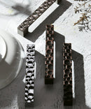 Display of Hammered Rockway Cabinet Handle Pull in Egyptian Copper, Brushed Nickel and Polished Chrome Finishes