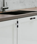 Display of Blainville Cabinet Hardware - Matte Black mixed Polished Chrome Cabinet Knob