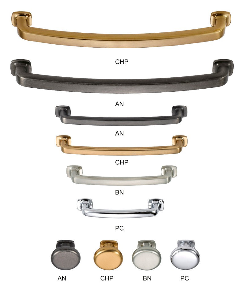 All Sizes and Finishes of Cottonwood Vintage Cabinet Hardware - Brushed Brass Gold Cabinet Handles and Knobs