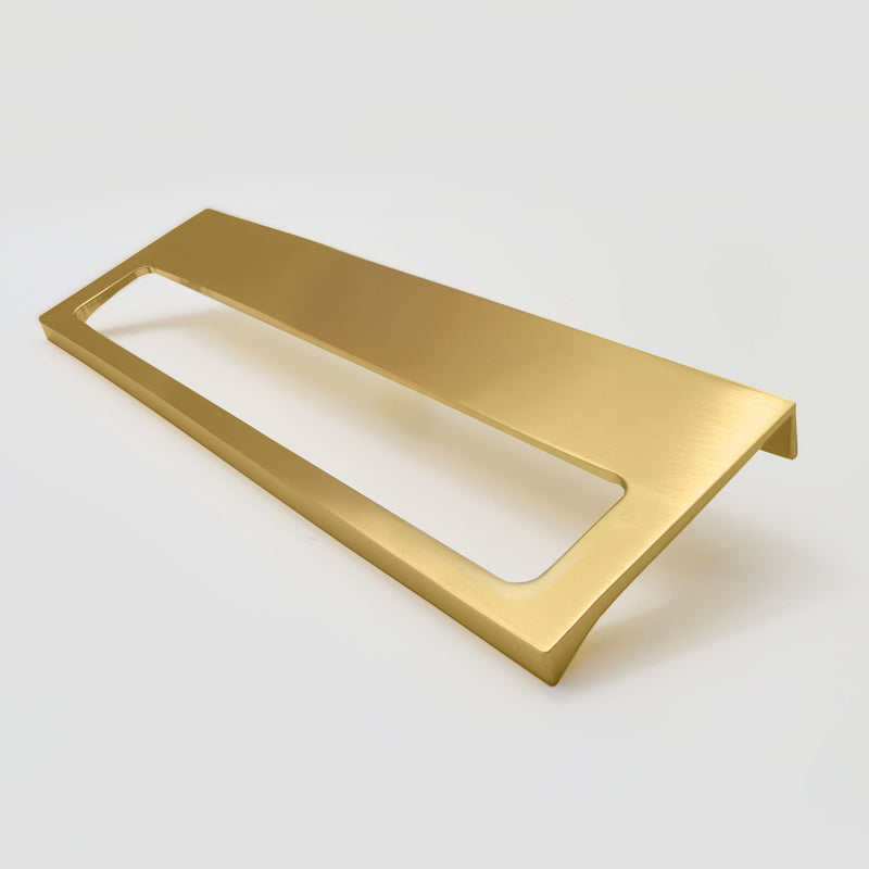 Clean Design Horizon Brushed Brass Gold Kitchen Cabinet Edge Pull 128mm