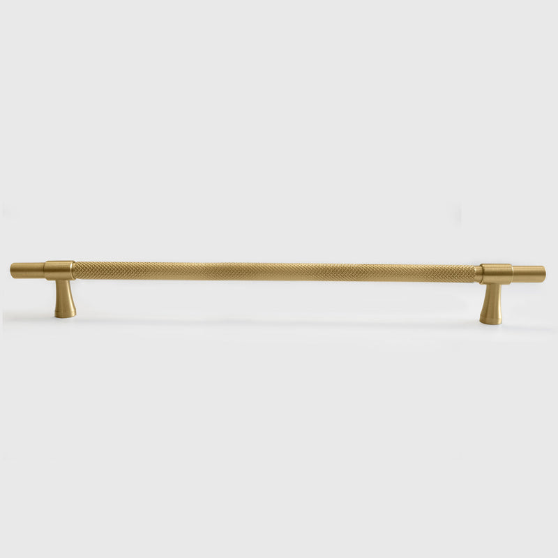 Classy Riverdale Brass Textured and Knurled Cabinet Handle Pull in Brushed Brass Gold 320mm