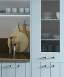 Display of Cambridge Cabinet Hardware - Polished Gold and Matte Black Cabinet Handle