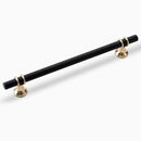 Cambridge Cabinet Hardware - Matte Black mixed Polished Gold Cabinet Handle 192mm Lengths