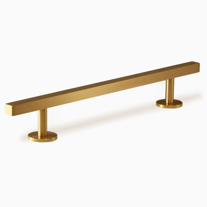 Designer Square Solid Brass Gold Kitchen Appliance Pull 18 inches