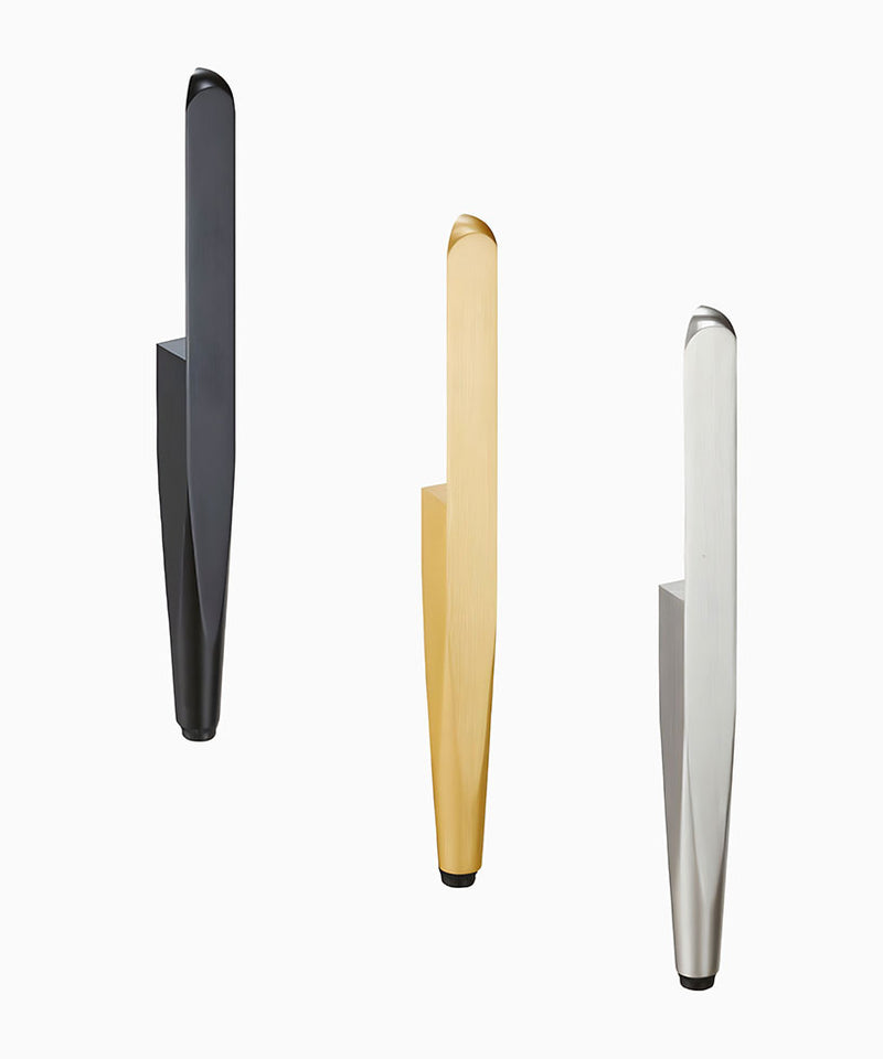 Contemporary Decorative Furniture Legs 250 in Matte Black, Brushed Brass Gold and Nickel