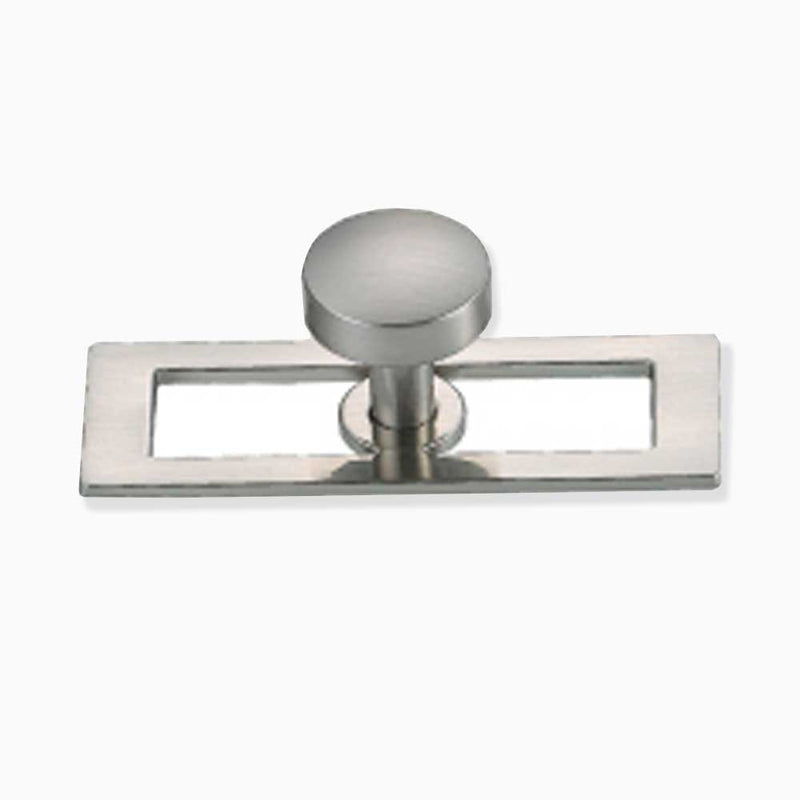 Cliffside with Back Plate Brushed Nickel Cabinet Pull Knob