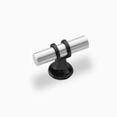 Cambridge Luxury Cabinet Hardware - Polished Chrome mixed Matte Black Cabinet T Knob 