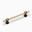 Cambridge Luxury Cabinet Hardware - Polished Gold mixed Matte Black Cabinet Door Handle 128mm Lengths
