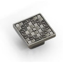 Stone Textured Square MESA Kitchen Cabinet Knob 1 - Antique Tin