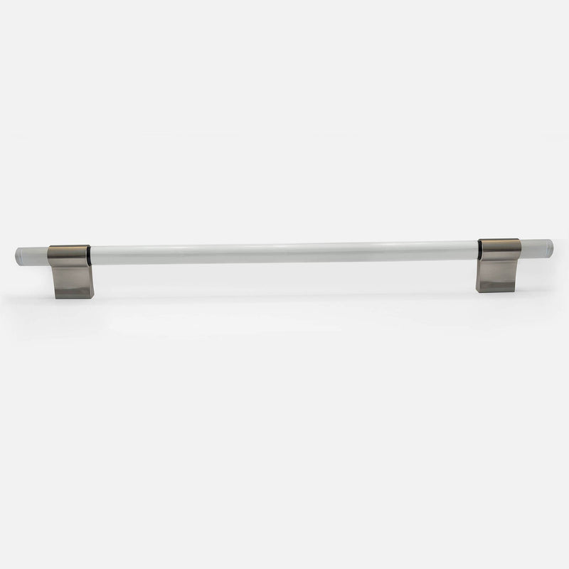 Crystal Glass-like Lena Clear Kitchen Appliance Pull - Brushed Nickel 18 Inches