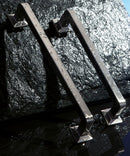 Display of Caledon Cabinet Handles in Brushed Nickel and Polished Chrome