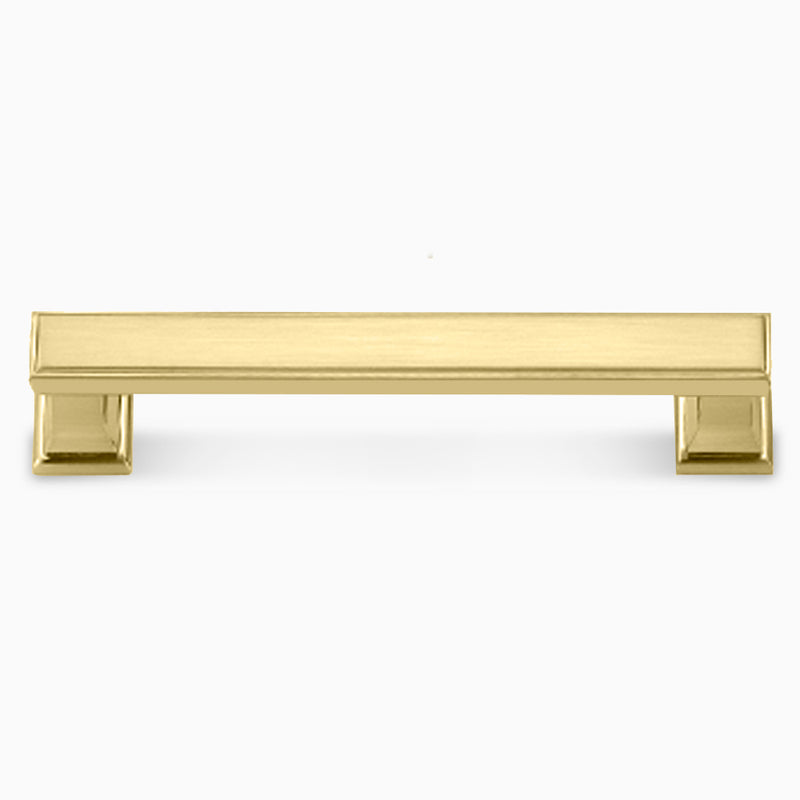 Luxury Designer Cabinet Hardware - Deleware Brushed Brass Gold Cupboard Handle in 128mm