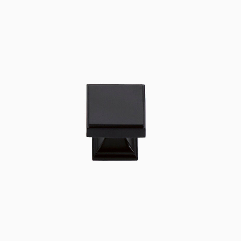 Luxury Designer Cabinet Hardware - Deleware Matte Black Square Cupboard Knob