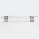 Crystal Glass-like Lena Clear Kitchen Cabinet Handle Pull - Polished Chrome 192mm