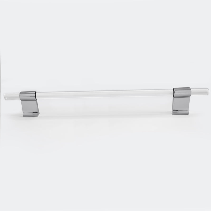 Crystal Glass-like Lena Clear Kitchen Cabinet Handle Pull - Polished Chrome 320mm