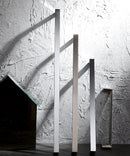 Brushed Nickel and Polished Chrome Display of Modern Newton Kitchen Cabinet Handle Pull