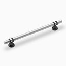 Cambridge Luxury Cabinet Hardware - Polished Chrome mixed Matte Black Cabinet Door Handle 192mm Lengths